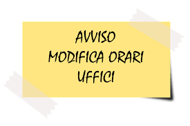 Variazione orario uffici comunali